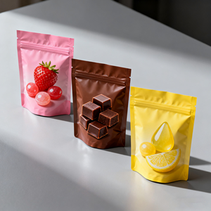 Logo personnalisé conçu gravure imprimé mylar 3.5g 7g 14g 28g pochettes sur support à fermeture éclair bonbons gommes emballage alimentaire stockage de sucre - Product Image 1