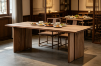 Table de bureau en bois LIWEI pour 8 personnes, durable, rectangulaire, ergonomique, personnalisable pour le hall d'hôtel, la réception