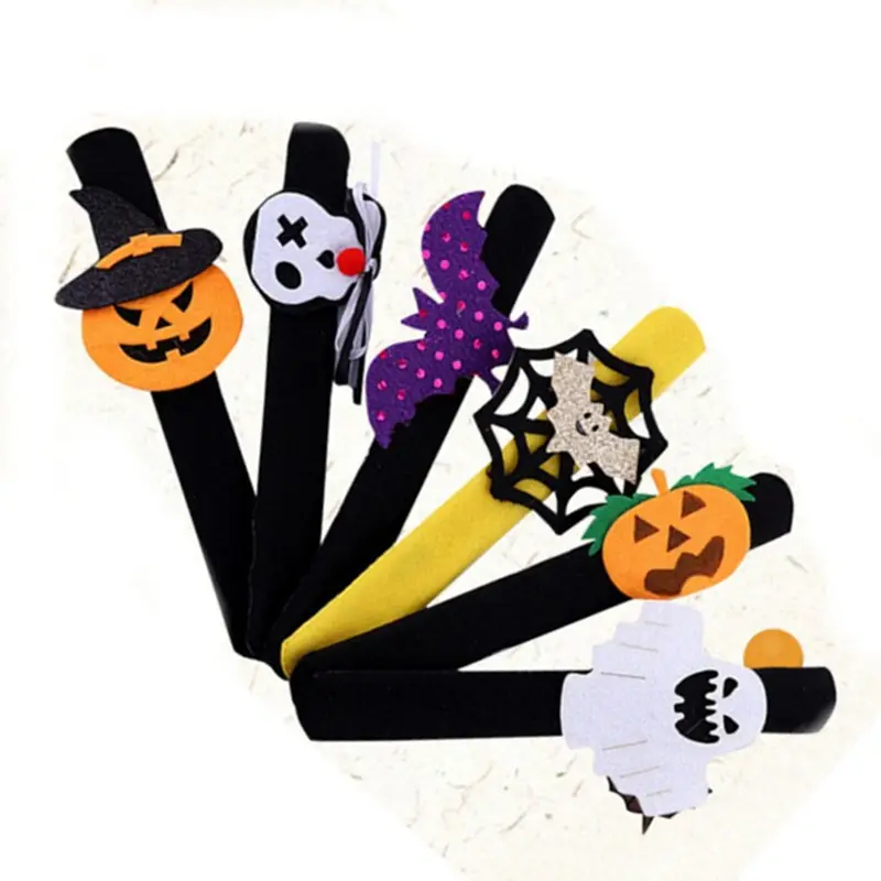 HXY пользовательский Нет MOQ недорогой рекламный праздничный браслет с тыквой пауком подарок для детей Хэллоуин Хлопушка-браслет браслеты для подарка
