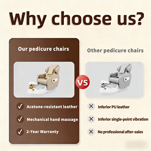 Fauteuil de pédicure spa, capacité 500 lbs+, fonction vapeur sans tuyau, luxe avancé pour usage commercial en salon - Product Image 4