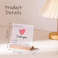 Panneau en acrylique « Rappel d'amour » avec base en bois - Cadeaux romantiques pour anniversaires