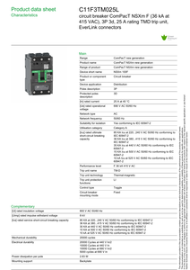 Schne1der C11F3TM025L nsxm F moulded Case เซอร์กิตเบรกเกอร์415 V 3P 3D 25 TMD TRIP Unit 36kA ใช้ในอุตสาหกรรม - Product Image 5