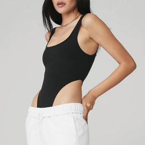 Nuovo <span class=keywords><strong>body</strong></span> elasticizzato a 4 vie da <span class=keywords><strong>donna</strong></span> moda tinta unita colletto quadrato maniche lunghe tute Slim tute lavorate a maglia da <span class=keywords><strong>donna</strong></span> - Product Image 2