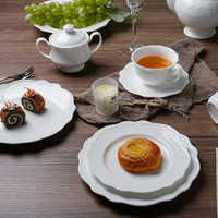 Ensemble d'assiettes blanches PITO, vaisselle de restaurant, assiettes blanches en gros, assiettes en porcelaine blanche, assiettes blanches