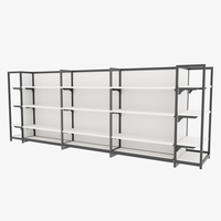 Présentoir d'îlot double face à structure ouverte pour magasin de détail, pour la mise en valeur de multiples produits