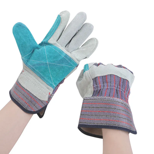 قفازات صناعية بفتحة رمادية زرقاء شرائط مزدوجة للعمل على راحة اليد - Product Image 3