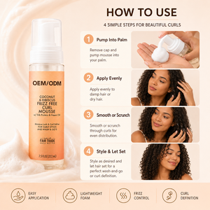Mousse para rizos sin frizz OEM ODM con aceite de coco, proteína de seda y aceite de neem para peinar cabello rizado - Product Image 2