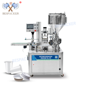 Bespacker 2023 Hoàn Toàn Tự Động Bơ Đậu Phộng Nước Sốt Kem Cốc Nhựa Làm Đầy Quay Và Niêm Phong Máy Với Sưởi Ấm Phễu - Product Image 1