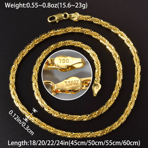 Cadena de <span class=keywords><strong>Oro</strong></span> 18K Clásica Trenzada de Tres Capas con Nudo, Cadena Emperador, Collares de Múltiples Tamaños, Venta al por Mayor, <span class=keywords><strong>750</strong></span> unidades - Product Image 4