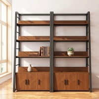 Étagère à lattes autoportante multi-niveaux à prix compétitif, meuble de rangement, bibliothèque et présentoir pour salon