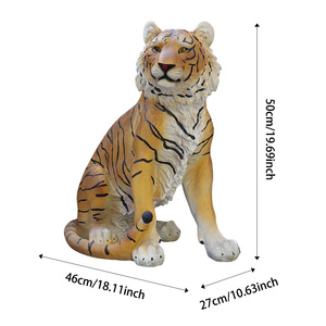 Escultura de Tigre Realista en Resina con Piel Rayada Realista, Decoración Artesanal para Sala de Estar u Oficina, Estatua de Animal Majestuoso - Product Image 6