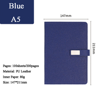 Vente en gros d'articles promotionnels de luxe bleu Cahier de cadeaux Cadeau d'affaires Personnalisable Cahier Coffret-cadeau avec stylo