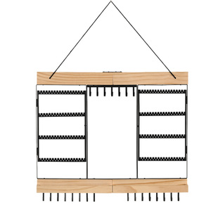 Organizzatore da <span class=keywords><strong>Parete</strong></span> in Legno e Metallo per Gioielli, Espositore Multifunzione per Orecchini, Collane e Bracciali - Product Image 1