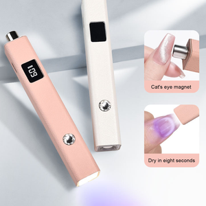 Lampe UV LED rechargeable 2-en-1 pour ongles, double usage, en cuir PU, portable, pour le séchage du gel, avec aimant et stylo à strass - Product Image 1