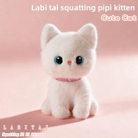 Peluche chat Devon à trois fleurs, nouveau compagnon de table mignon pour chaton, en coton PP