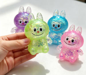 Wholesale Custom Cute Pointed Ears Monster Squishy <b>Toy</b> <b>Soft</b> TPR Glitter Filled Squeeze <b>Elf</b> Bunny Unisex All Ages for Stress - Product Image 1