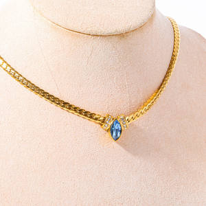 <span class=keywords><strong>Collana</strong></span> a catena <span class=keywords><strong>piatta</strong></span> in acciaio inossidabile 18K placcato <span class=keywords><strong>oro</strong></span> zircone placcato <span class=keywords><strong>oro</strong></span> 18K gioielli impermeabili Non appannati - Product Image 5