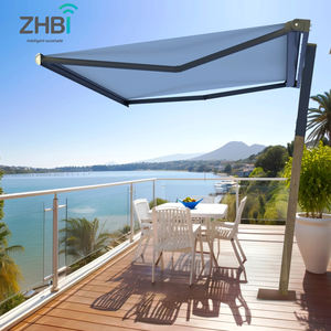 高品質電動式雨よけ格納式大型日よけブラケット電動バルコニーPVCポリエステル高級雨よけキャノピー - Product Image 2