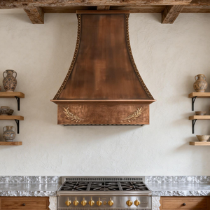 Медная настенная вытяжка в форме колокола, дизайн в стиле рустик, тосканский фермерский дом, средиземноморская кухня - Product Image 5