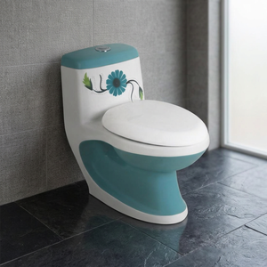 Inodoro de Una Pieza de Alta Gama con Aspecto de Mármol Moderno, Inodoro de Cerámica Sifónico Montado en el Suelo para Baño, Uso en Hoteles y Villas - Product Image 5