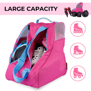Sac à bandoulière réglable pour patins à roulettes, rangement en polyester portable pour enfants adultes patins à roues alignées à fermeture éclair, genouillères, chaussures - Product Image 4
