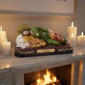 Statua Religiosa Personalizzata di <span class=keywords><strong>San</strong></span> Giuseppe Dormiente, Figurina in Resina, Decorazione per la Casa, Regalo, Statua Religiosa Cattolica, Santo <span class=keywords><strong>San</strong></span> Giuseppe - Product Image 1
