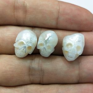 ขายส่งมือธรรมชาติแกะสลักกะโหลกแท้ลูกปัดมุกน้ำจืด0.8มิลลิเมตรเต็มหลุมเครื่องประดับสำหรับการทำต่างหูสร้อยคอจี้ - Product Image 3