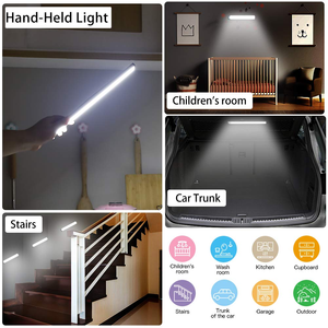 Lampe de nuit à détecteur de mouvement magnétique rechargeable par USB, lumière pour armoire, éclairage LED sous l'armoire - Product Image 4