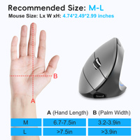 Nouvelle Arrivée 2025 HXS] Souris Verticale Gaming Double Mode pour Droitiers Ergonomique ABS 600mAh Rechargeable 2400DPI LED Type-C Sans Fil