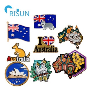 Pin de recuerdo de viaje australiano imán personalizado <span class=keywords><strong>Australia</strong></span> mapa australiano bandera Pin de solapa personalizado canguro australiano Pin insignia - Product Image 1