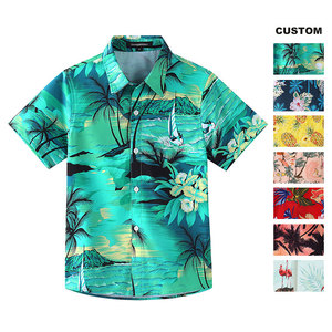 Summer Boys Aloha Button Down <strong>Shirt</strong> <strong>Custom</strong> Printed Kids Casual Beach Holiday Woven Short Sleeve <strong>Hawaiian</strong> <strong>Shirt</strong> - Product Image 1