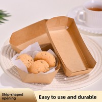 Barquette jetable pliable en papier kraft de qualité alimentaire pour snacks, barbecue, desserts et emballage de pâtisseries