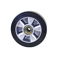 Roue pivotante en caoutchouc noir haute résistance 150x50x55 avec double roulement à billes, capacité de charge 500 kg, directement de l'usine