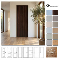 Porte intérieure en mélamine à grain de bois synchronisé Binbin, insonorisation 55 dB, joint de type T, résistance aux rayures supérieure, chambre à coucher, salle de bain