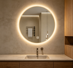 Frameless Backlit LED Glass Anti-Fog Smart Bath <b>Vanity</b> Mirror Touch Switch Wall-Mounted Round Bathroom <b>Makeup</b> Mirror - Product Image 4