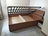 Sommier métallique en gros avec lattes en bois, cadre de support de matelas robuste pour mobilier de chambre