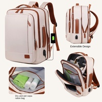 Sac à dos pour ordinateur portable de voyage d'affaires avec logo personnalisé, doublure en polyester, 20-35L, sac à dos pour ordinateur avec extension et port USB
