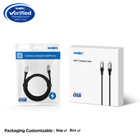 Kabel Data pengisi daya cepat, 40Gbps USB 4.0 240W 8K 60Hz Audio & Video kepang pelindung dengan jaket PVC untuk komputer