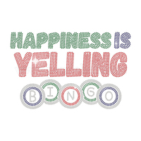 Transfert de strass thermocollant Bingo Design pour vêtements