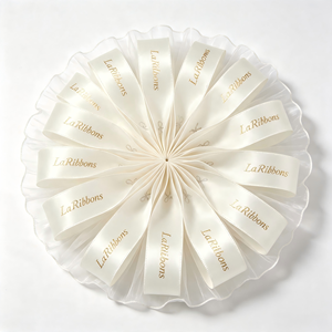 Ruban satin bleu clair 1-1/2 pouce avec texte doré imprimé, simple face, certifié OEKO-TEX, résistant au rétrécissement, pour cadeaux - Product Image 6