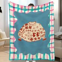 Selimut Pink Kawaii Bermotif Kelinci Bunga, Selimut Cetak Kustom untuk Kamar Tidur, Sofa, Ruang Tamu, Hadiah untuk Rumah