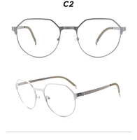 Fabricant OEM, lunettes de vue pour homme, monture en acier inoxydable rétro, arc-en-ciel holographique, vente en gros de lunettes optiques