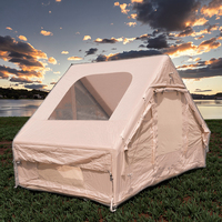 Tente gonflable de camping quatre saisons de 6,3 mètres carrés, tente de glamping pour 3 à 4 personnes avec fenêtre de toit, protection solaire et résistance au vent