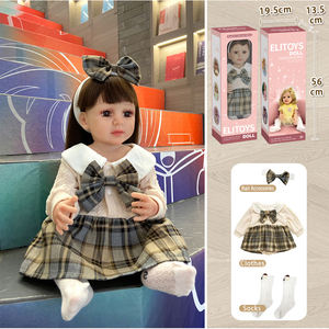 Muñeca de juguete para niñas, muñeca <span class=keywords><strong>Reborn</strong></span> de 55cm, pegamento suave, muñeca bonita de alta simulación con pañal y tarjeta de nacimiento - Product Image 3