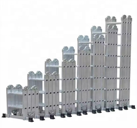 Échelle combinée multifonction pliable en aluminium 4x3 marches de 3,66 m (12 pieds) de qualité supérieure, conforme à la norme EN 131, pour supermarchés et escaliers
