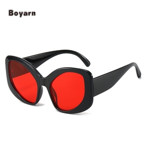 Usine en gros nouvelles lunettes de soleil surdimensionnées Alien Y2K unisexe rouge grandes lunettes de soleil personnalisées - Product Image 3