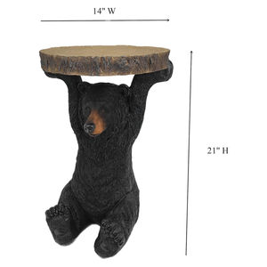 Mesa auxiliar de oso negro americano, taburete de mesa de pedestal, estatua de oso de resina, escultura pintada a mano, decoración para sala de estar y oficina en casa - Product Image 4
