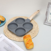 Poêle à frire à fond plat pour petit-déjeuner, idéale pour les œufs et les hamburgers, en aluminium, avec 4 trous, pour la cuisson – Offre Spéciale