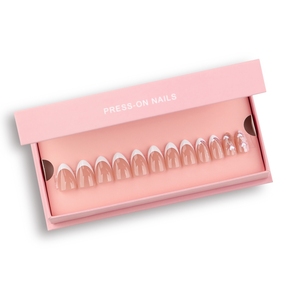 24 Piezas de <span class=keywords><strong>Uñas</strong></span> Postizas Minimalistas de Material ABS <span class=keywords><strong>en</strong></span> Estilo Francés, <span class=keywords><strong>Uñas</strong></span> Blancas con Corazones 3D, Forma de Almendra, <span class=keywords><strong>Uñas</strong></span> Artificiales - Product Image 2