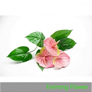 3D ดอกไม้ประดิษฐ์ Everong สำหรับตกแต่ง <span class=keywords><strong>anthurium</strong></span> <span class=keywords><strong>andraeanum</strong></span> 3หัว - Product Image 1